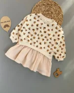 1456-پیراهن دورس پایین کار موسلین وارداتی