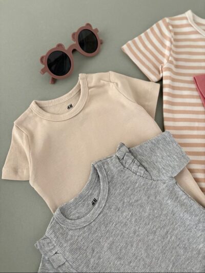 1551- بادی های آستین کوتاه از برند با کیفیت H&M - Image 2