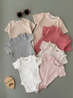 1551- بادی های آستین کوتاه از برند با کیفیت H&M