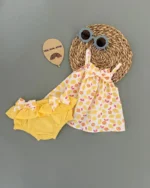 1609-ست پیراهن و شورت نخ پنبه وارداتی برای دخترکای دلبرتون
