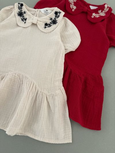 1717- پیراهن موسلین دخترانه از برند H&M - Image 3