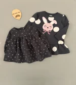 1761- پیراهن توو کرک دخترانه برند m&s - Image 6